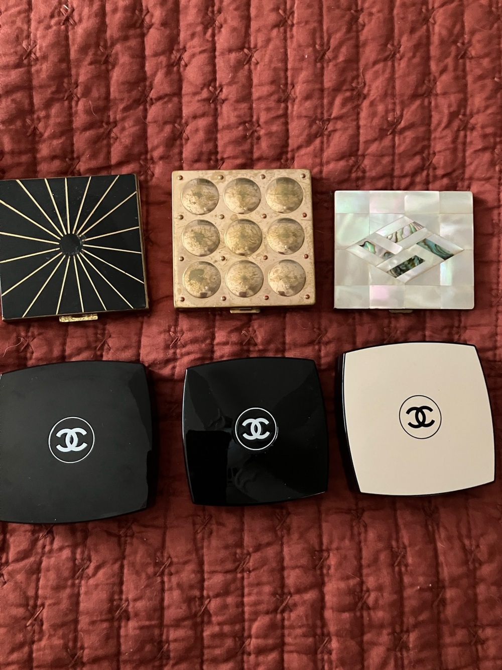Three Chanel and Three Vintage Compacts